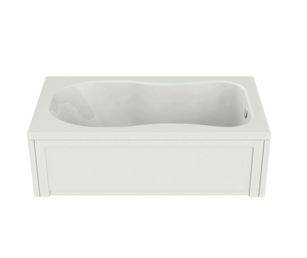 White 59-3/4 x 32 in. Drop-In Bathtub with End Drain 