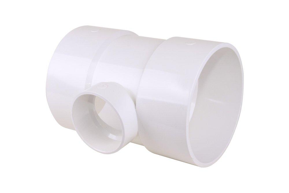 Multi-Fittings Corporation White Hub Straight and DWV Schedule 40 PVC Tee 