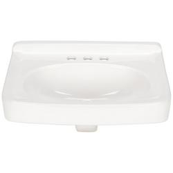 22 in. Wall Mount Rectangular Vitreous China Bathroom Sink in White