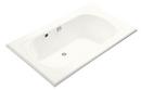 72 x 42 in. Total Massage Drop-In Bathtub with Center Drain in White