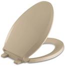 Elongated Closed Front Quiet-Close Toilet Seat in Mexican Sand