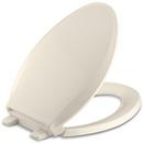 KOHLER Almond Elongated Closed Front Quiet-Close Toilet Seat 