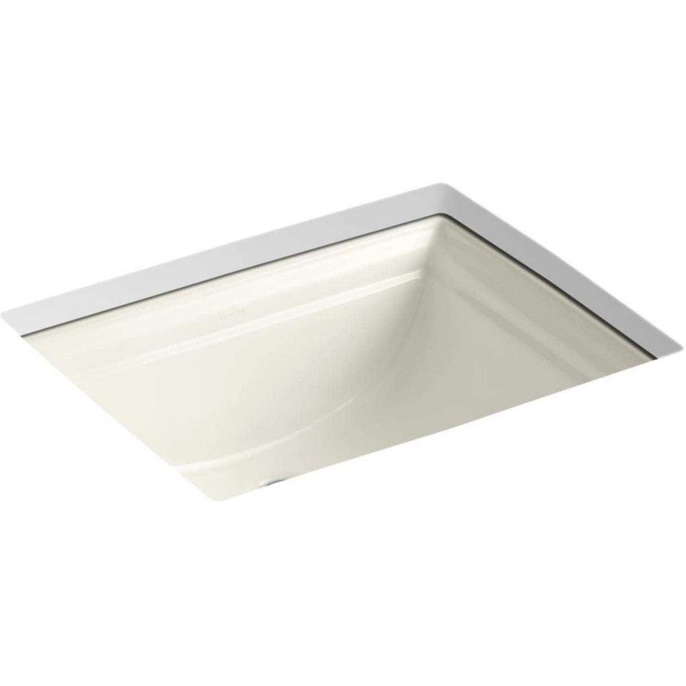 KOHLER Biscuit 20-11/16 in. Undermount Rectangular Vitreous China Bathroom Sink 