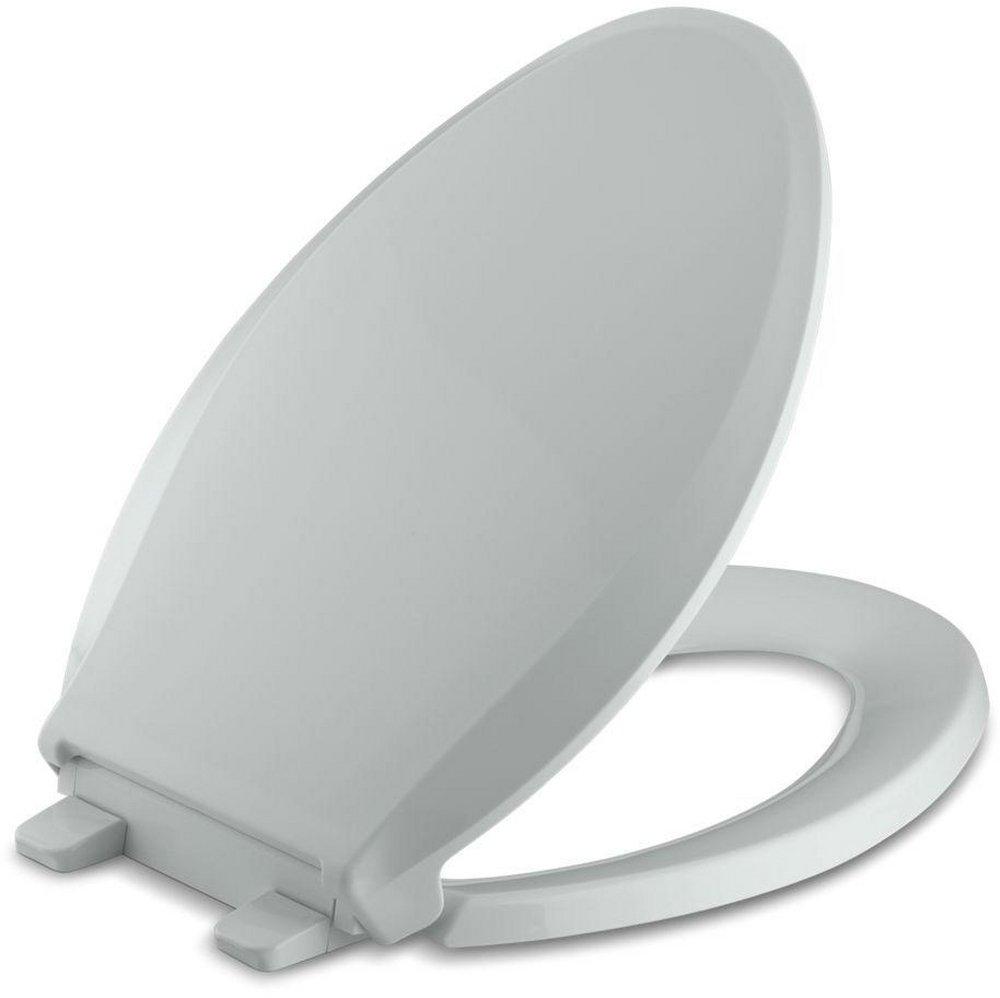 KOHLER Ice&trade; Grey Elongated Closed Front Quiet-Close Toilet Seat 