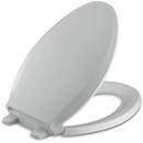 KOHLER Ice&trade; Grey Elongated Closed Front Quiet-Close Toilet Seat 