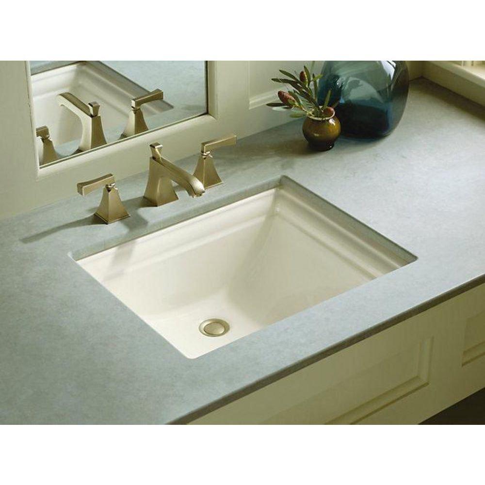 KOHLER White 20-11/16 in. Undermount Rectangular Vitreous China Bathroom Sink 