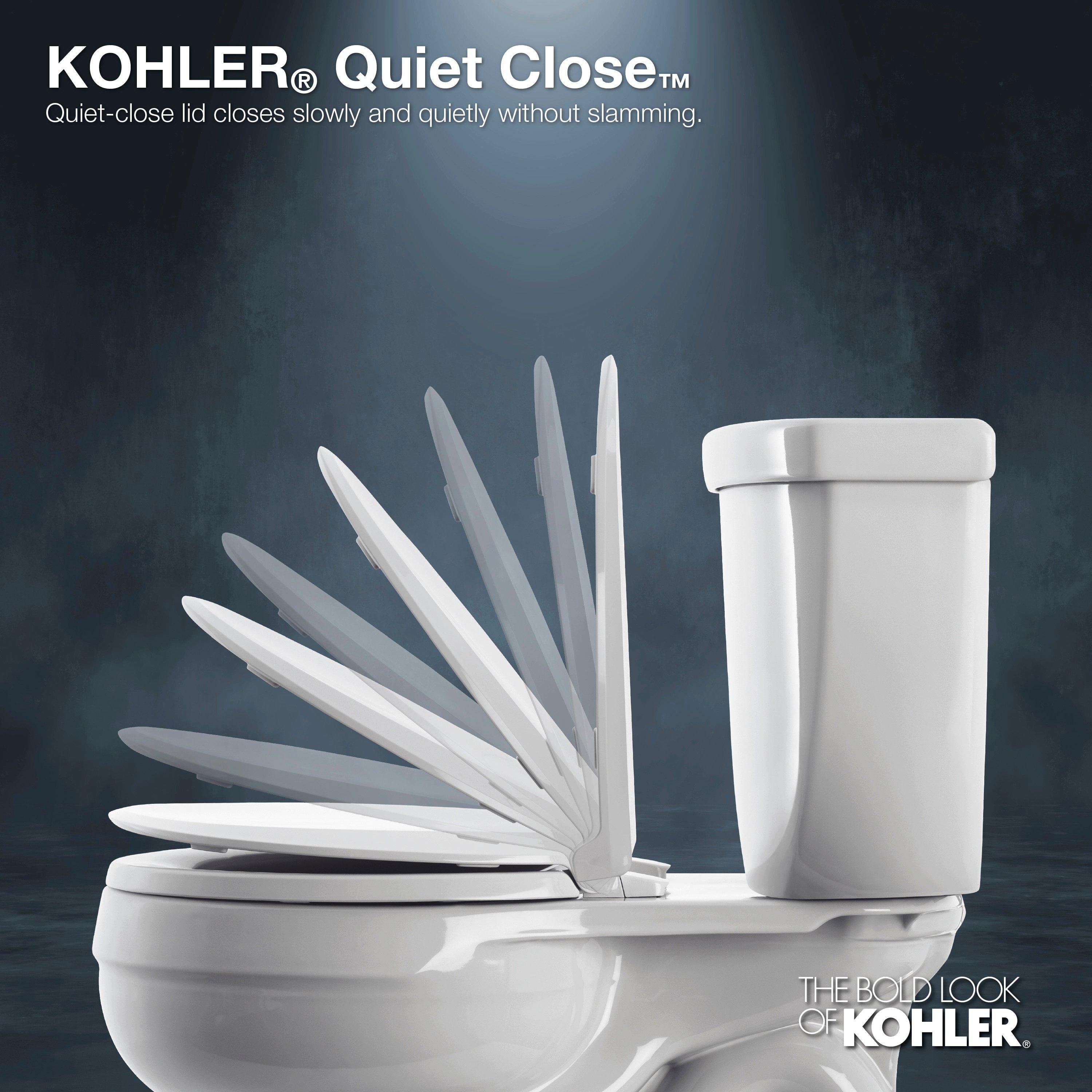 KOHLER White Plastic Elongated Closed Front With Cover Toilet Seat 