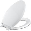 Elongated Closed Front Quiet-Close Toilet Seat in White