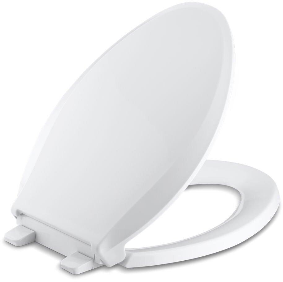 KOHLER White Plastic Elongated Closed Front With Cover Toilet Seat 
