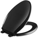 KOHLER Black Elongated Closed Front Quiet-Close Toilet Seat 