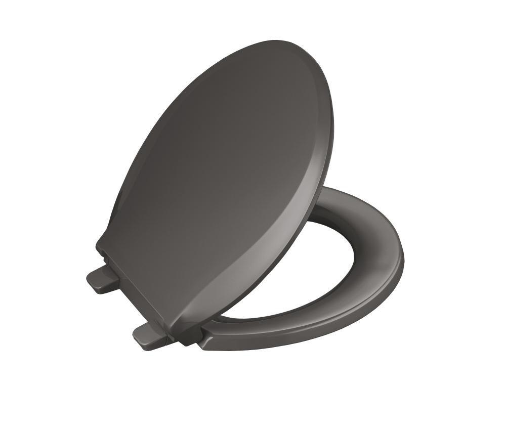 KOHLER Thunder&trade; Grey Round Closed Front Quiet-Close Toilet Seat Front Quiet-Close 