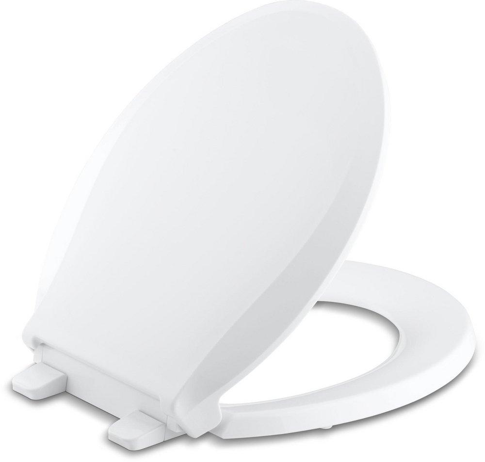 KOHLER White Round Closed Front Quiet-Close Toilet Seat Front Quiet-Close 