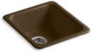 17 x 18-3/4 in. No Hole Cast Iron Single Bowl Dual Mount Kitchen Sink in Black 'n Tan