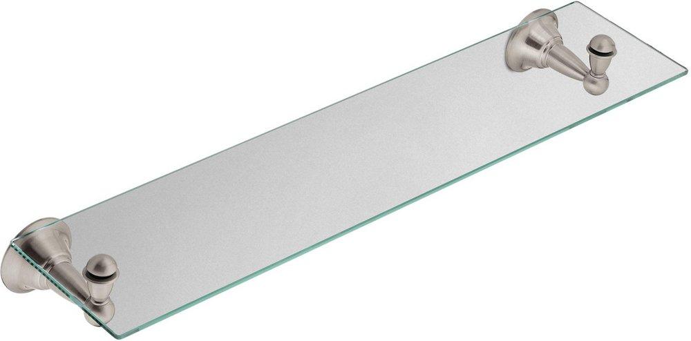 Moen Brushed Nickel 22 in. Glass and Zinc Bathroom Shelf 