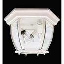 60 W 3-Light Candelabra Outdoor Semi-Flush Mount Ceiling Fixture in White