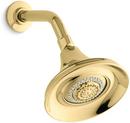 Multi Function Wide Coverage, Soft Aerated and Massage Spray Showerhead in Vibrant Polished Brass