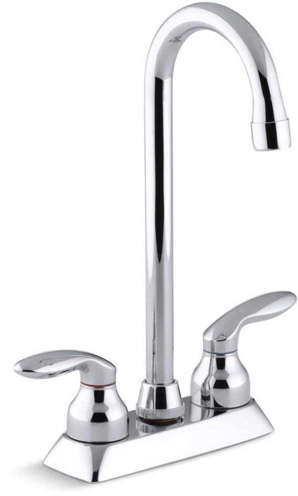 KOHLER Polished Chrome Two Lever Handle Bar Faucet 