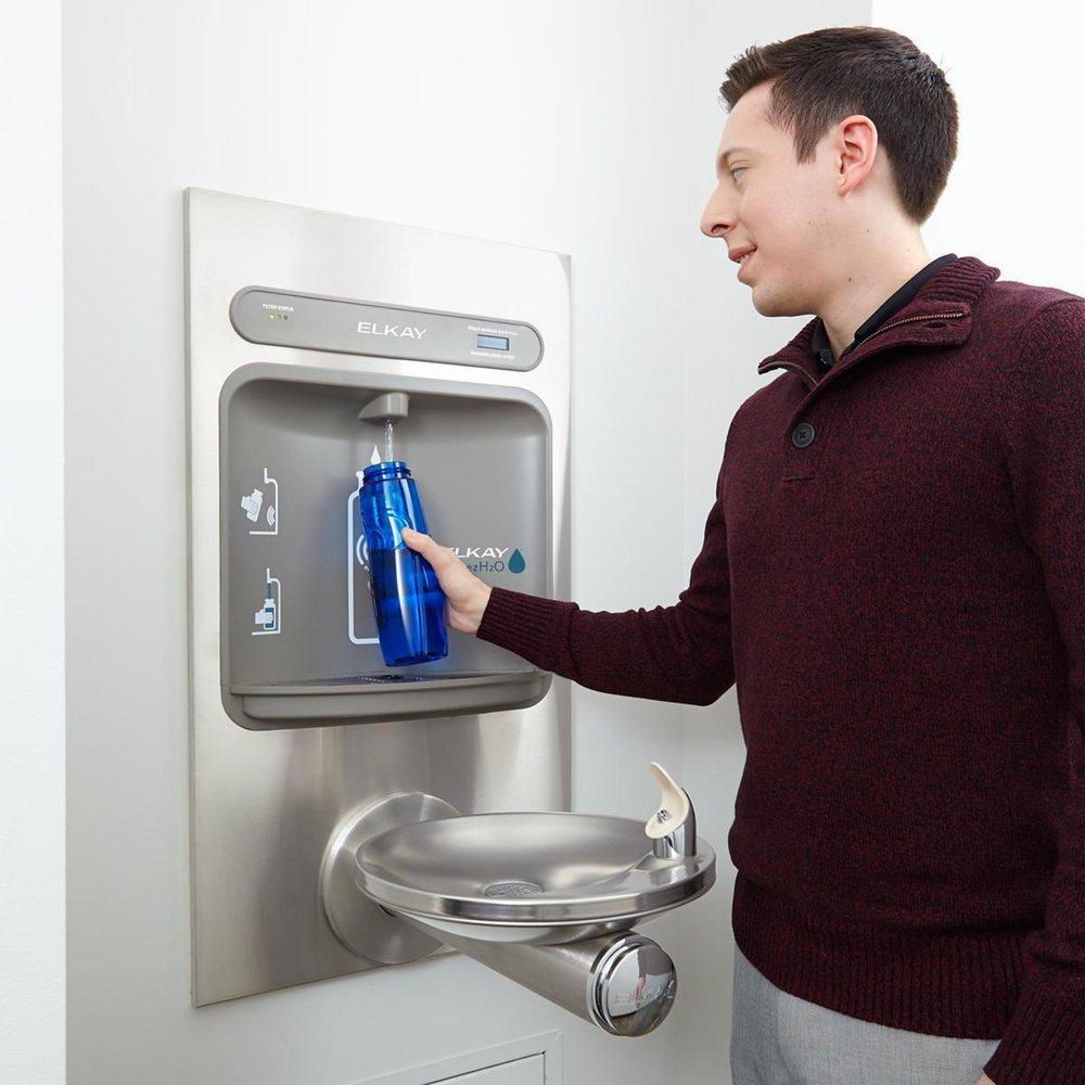 Elkay Stainless Steel 18 ga. ADA Wall- Mount Single Level Drinking Fountain 