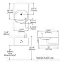 Elkay Stainless Steel Wall Mount Push Button Freeze Resistant Drinking Fountain Kit 