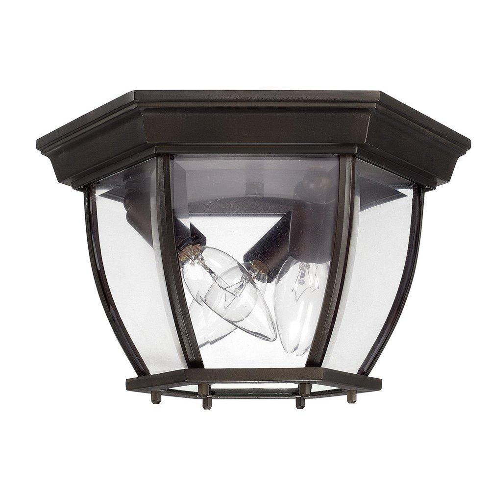 Capital Lighting Black 3-Light Outdoor Ceiling Fixture 