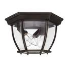 60 W 3-Light Candelabra Outdoor Semi-Flush Mount Ceiling Fixture in Black