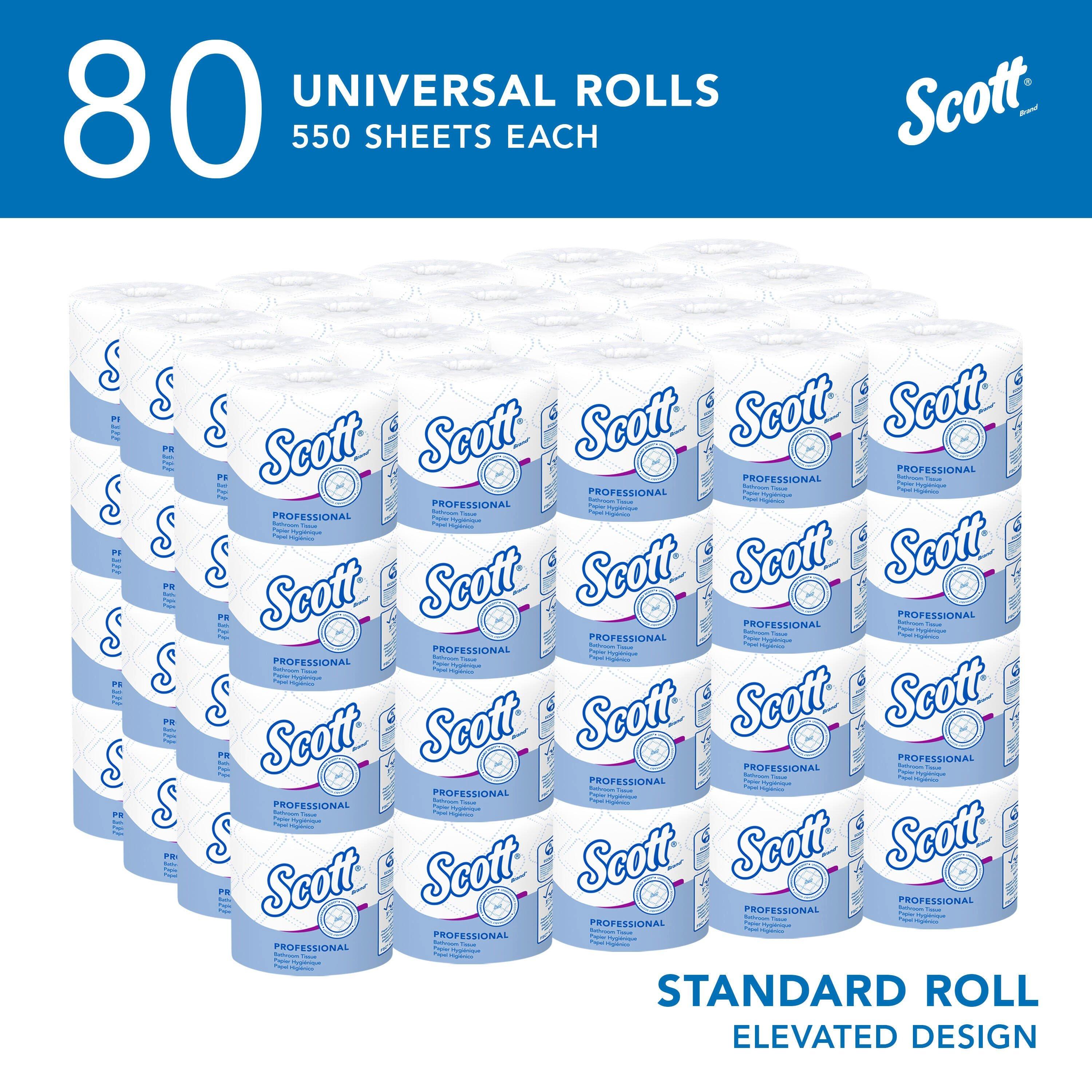 Scott&reg; White 2-Ply Standard Roll Bath Tissue (Case of 80) 