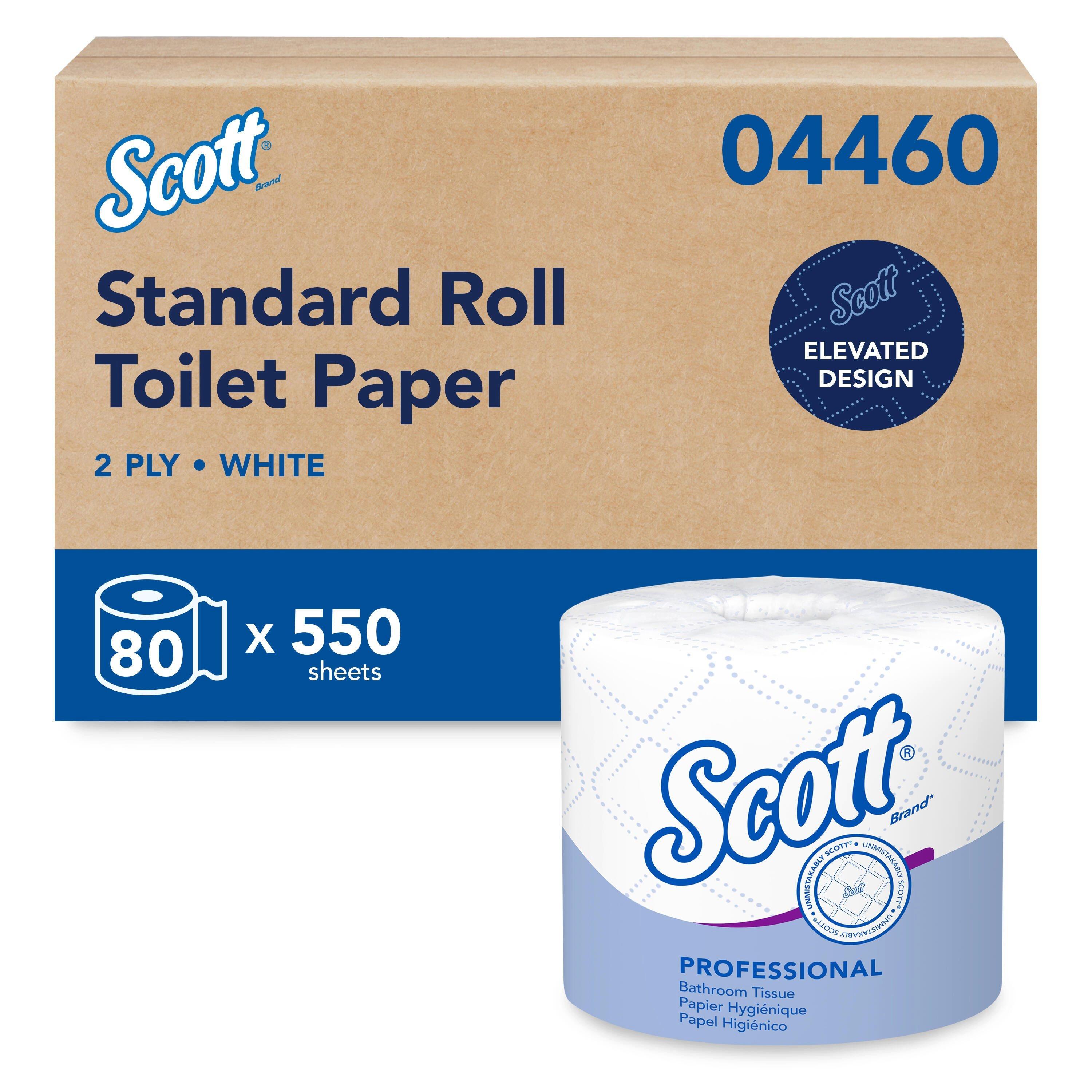 Scott&reg; White 2-Ply Standard Roll Bath Tissue (Case of 80) 