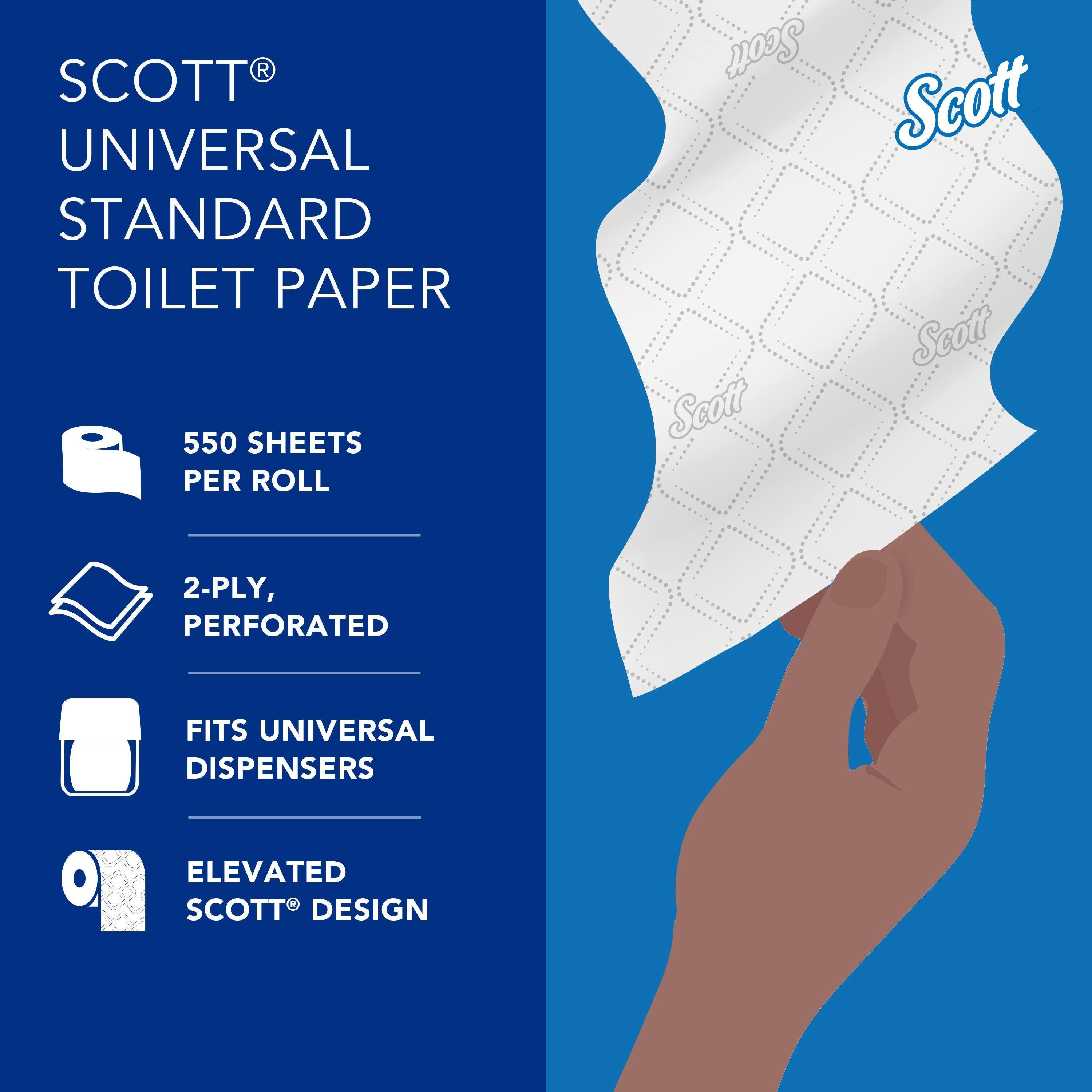 Scott&reg; White 2-Ply Standard Roll Bath Tissue (Case of 80) 