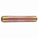 2 x 12 in. NPT 125# Schedule 40 Standard Global Red Brass Seamless Nipple