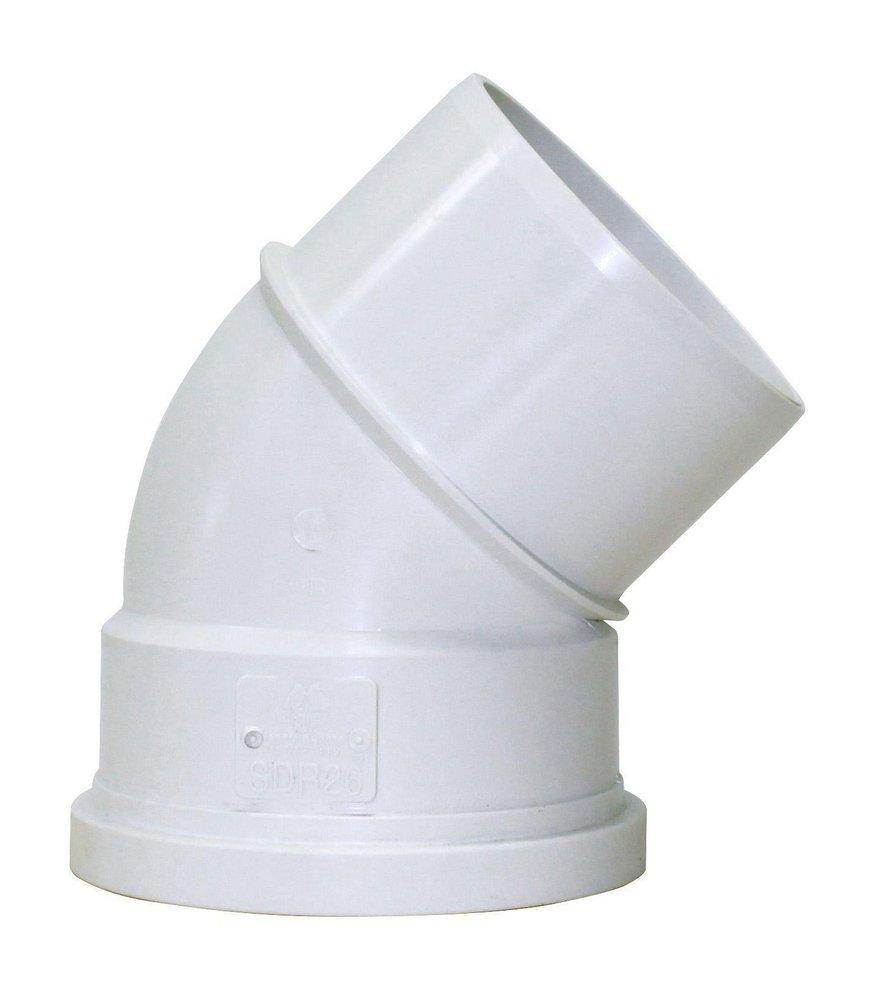 TRENCH TOUGH PLUS Spigot x Gasket 45 Degree SDR 26 Plastic Sewer Elbow 