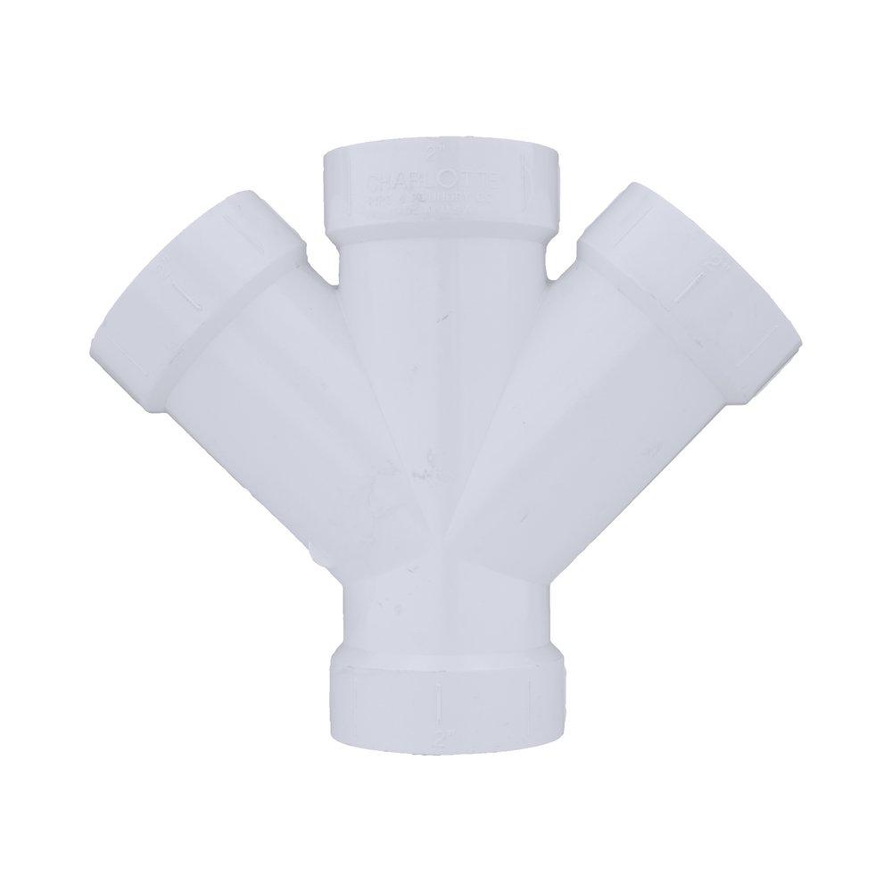 White PVC DWV Double Wye 