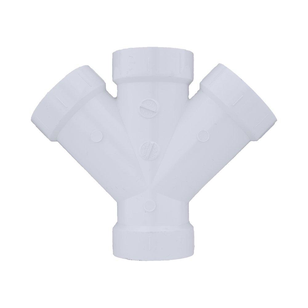 White PVC DWV Double Wye 