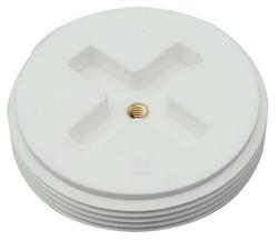 3 in. Polypro Slotted Flush Plug With Threaded Brass Insert In White
