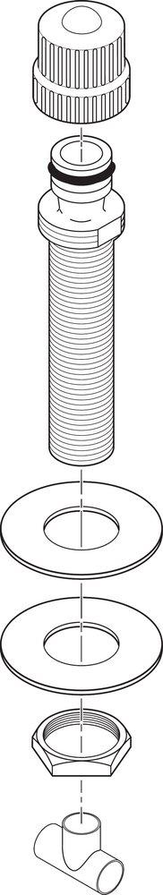 Delta Faucet Chrome Spout Adapter Assembly in Polished Chrome 