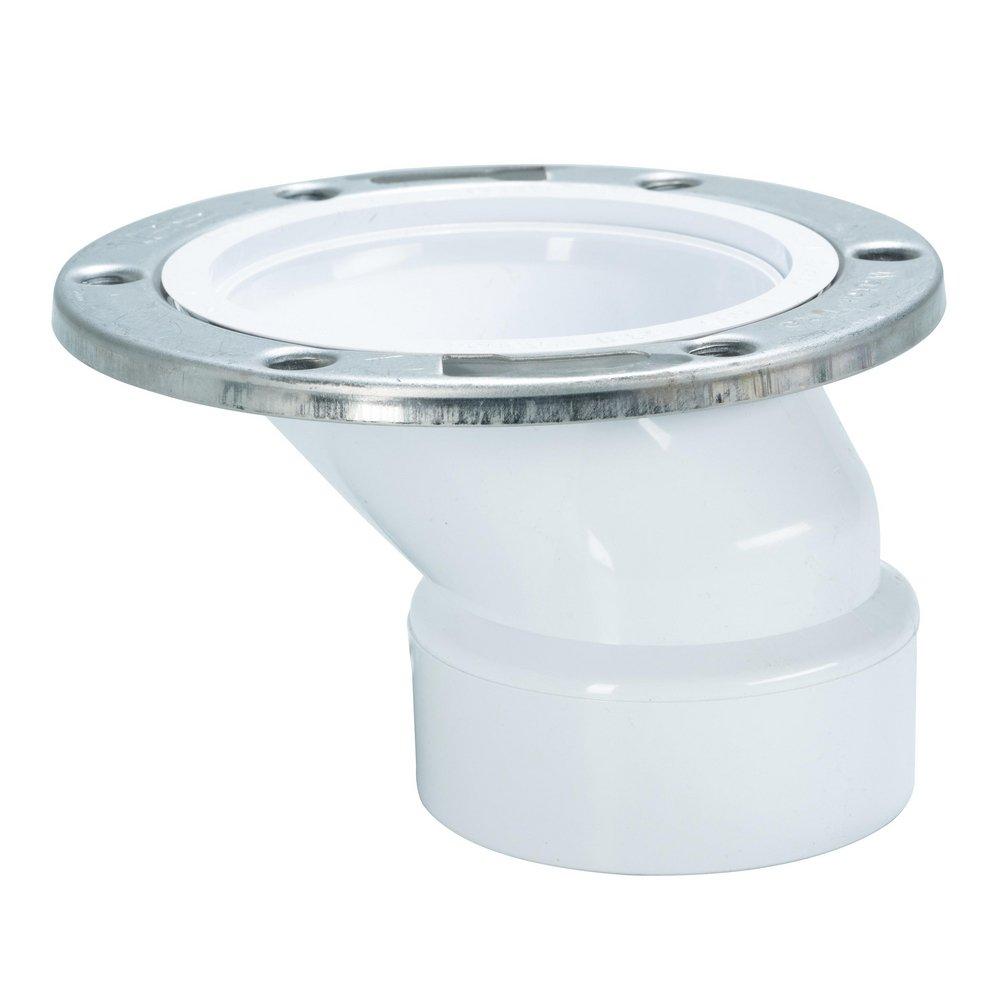 Water-Tite PVC Offset Closet Flange with Adjustable Metal Ring 