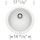 BLANCO White 17-11/16 x 17-11/16 in. Drop-in and Undermount Granite Bar Sink 