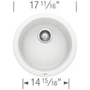BLANCO White 17-11/16 x 17-11/16 in. Drop-in and Undermount Granite Bar Sink 