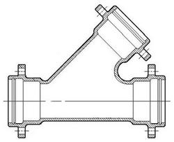 8 x 8 x 6 in. Union Tight Ductile Iron C153 Short Body Wye