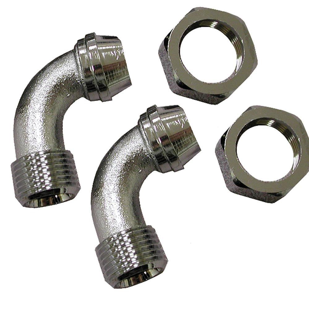 Jones Stephens Chrome Plated 1/2 x 3/4 in. Threaded x MIP Bath Cock Coupling Elbow 