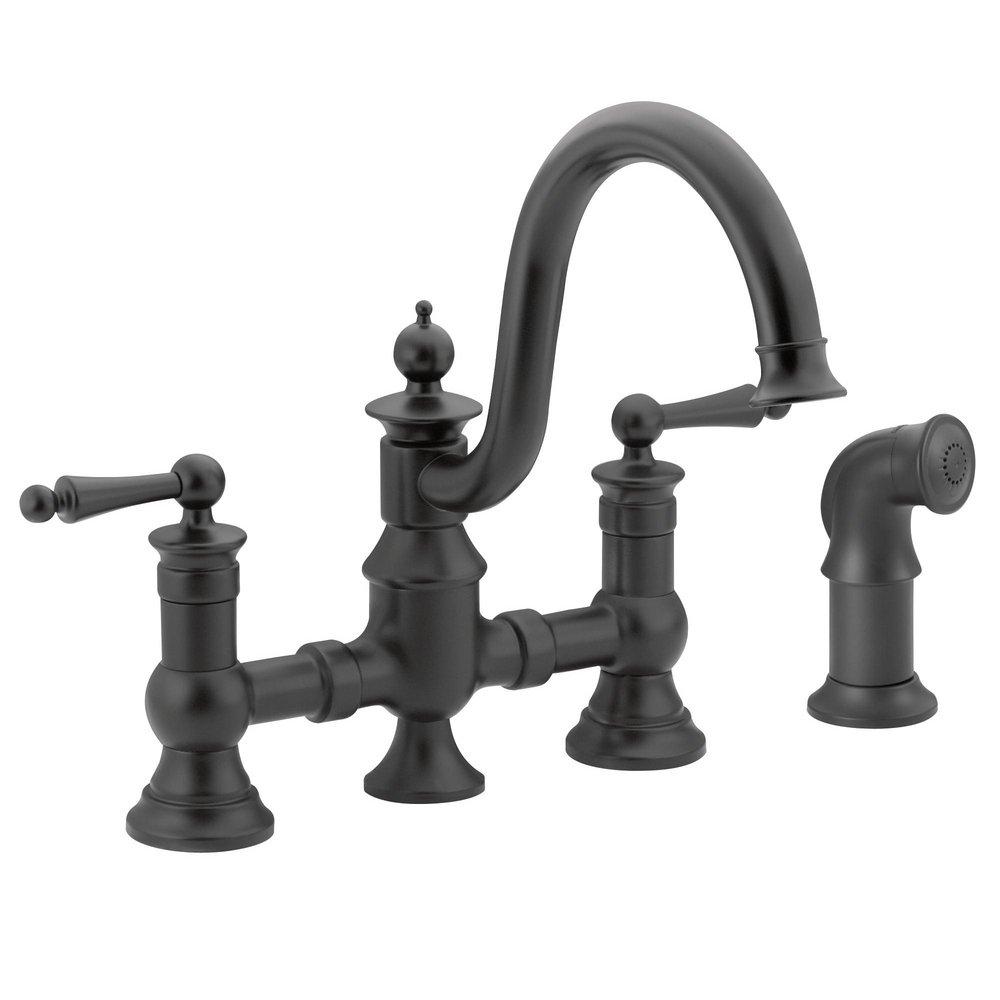 Moen Wrought Iron Two Handle Bridge Kitchen Faucet 