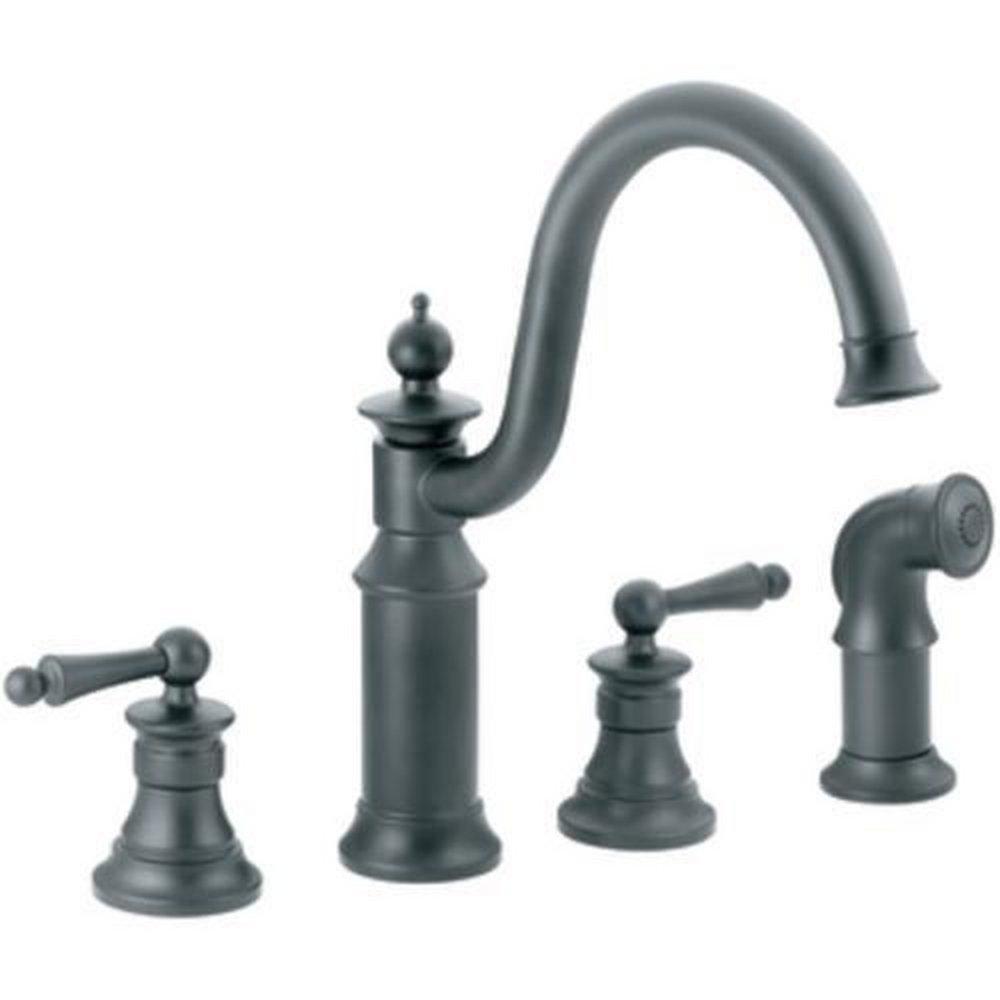 Moen Wrought Iron Two Handle Widespread Kitchen Faucet 
