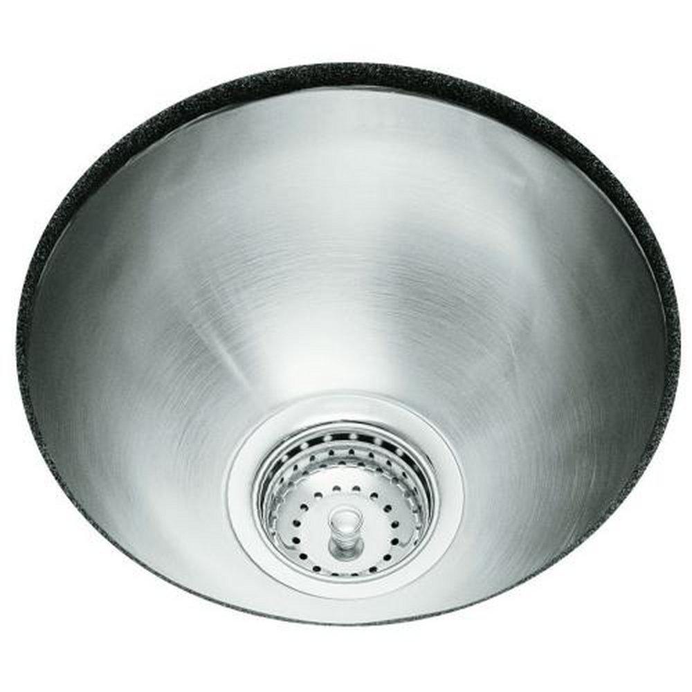 KOHLER Stainless Steel 13-5/8 x 13-5/8 in. No Hole Single Bowl Undermount Kitchen Sink 