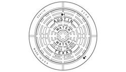 32 in. Manhole Water Ring and Cover - Austin