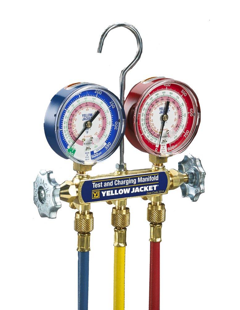 YELLOW JACKET® Red Hydronic Manifold Pressure Test Kit 12 in. 180F 