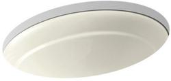 20-5/8 in. Undermount Oval Cast Iron Bathroom Sink in Biscuit