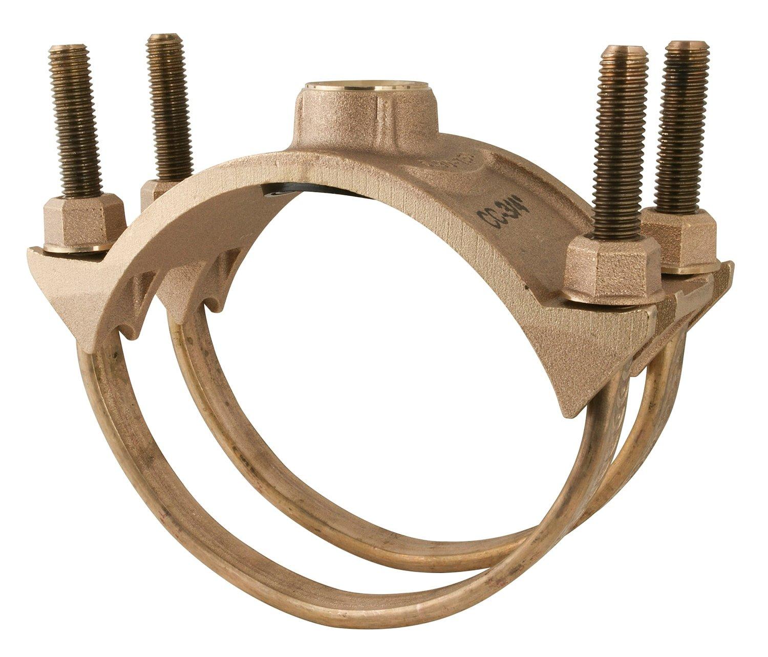 Ford Meter Box 10 in. IPS Brass Double Strap Saddle 