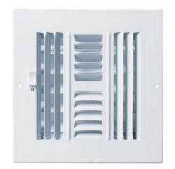 6 x 6 in. 4-Way Stamped Steel Ceiling & Sidewall Register in White