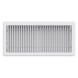4 x 10 in. Steel Floor Diffuser with Multi-Angled Fins in White