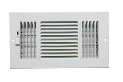 8 x 4 in. 3-Way Stamped Steel Ceiling & Sidewall Register in White