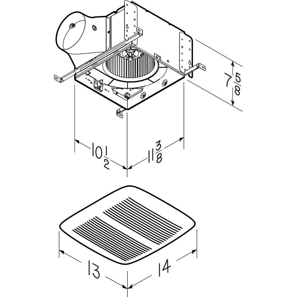 Broan White Bathroom Exhaust Fan in White 